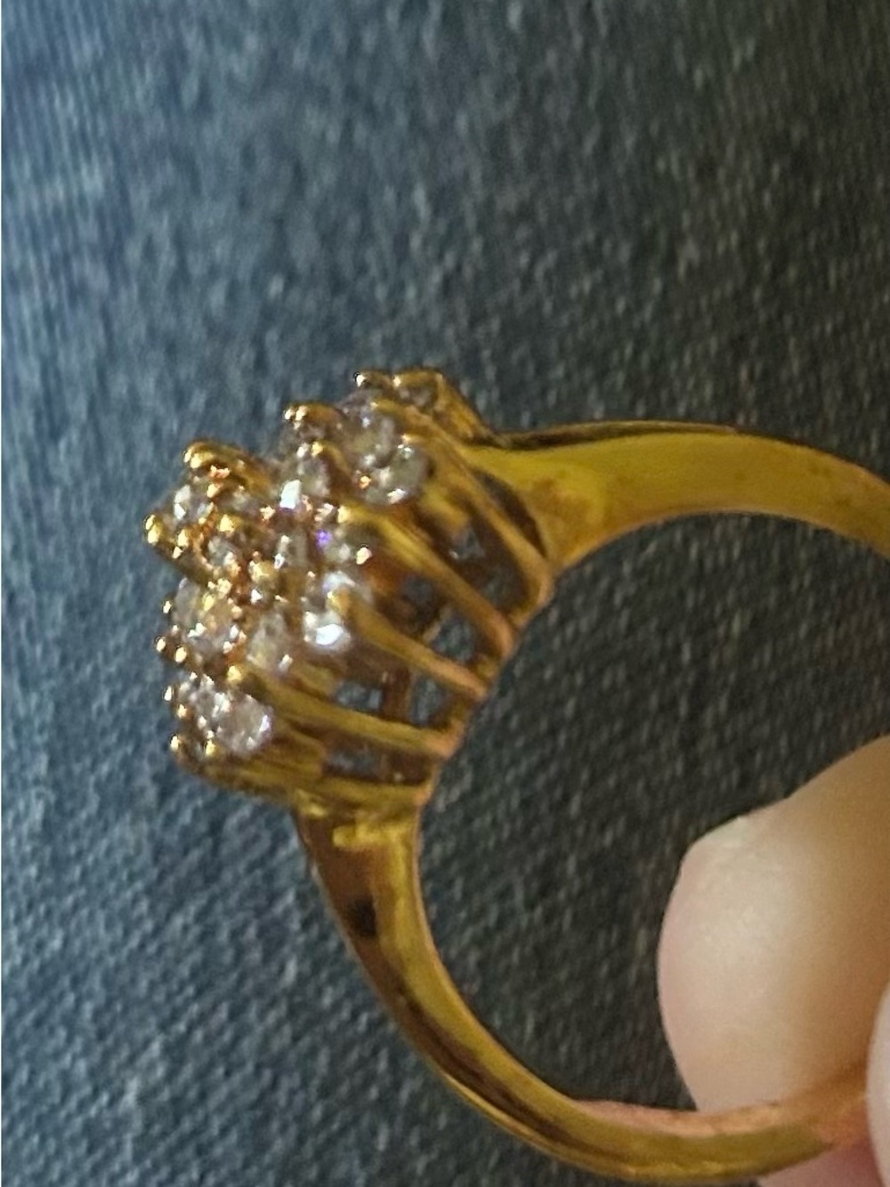 Gold Cluster CZ Cocktail Ring - Women's Fashion Jewelry